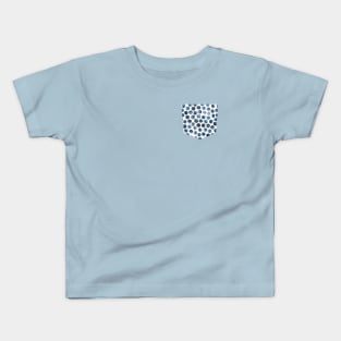 Pocket - Colorful Ink Marbles Dots Blue Kids T-Shirt